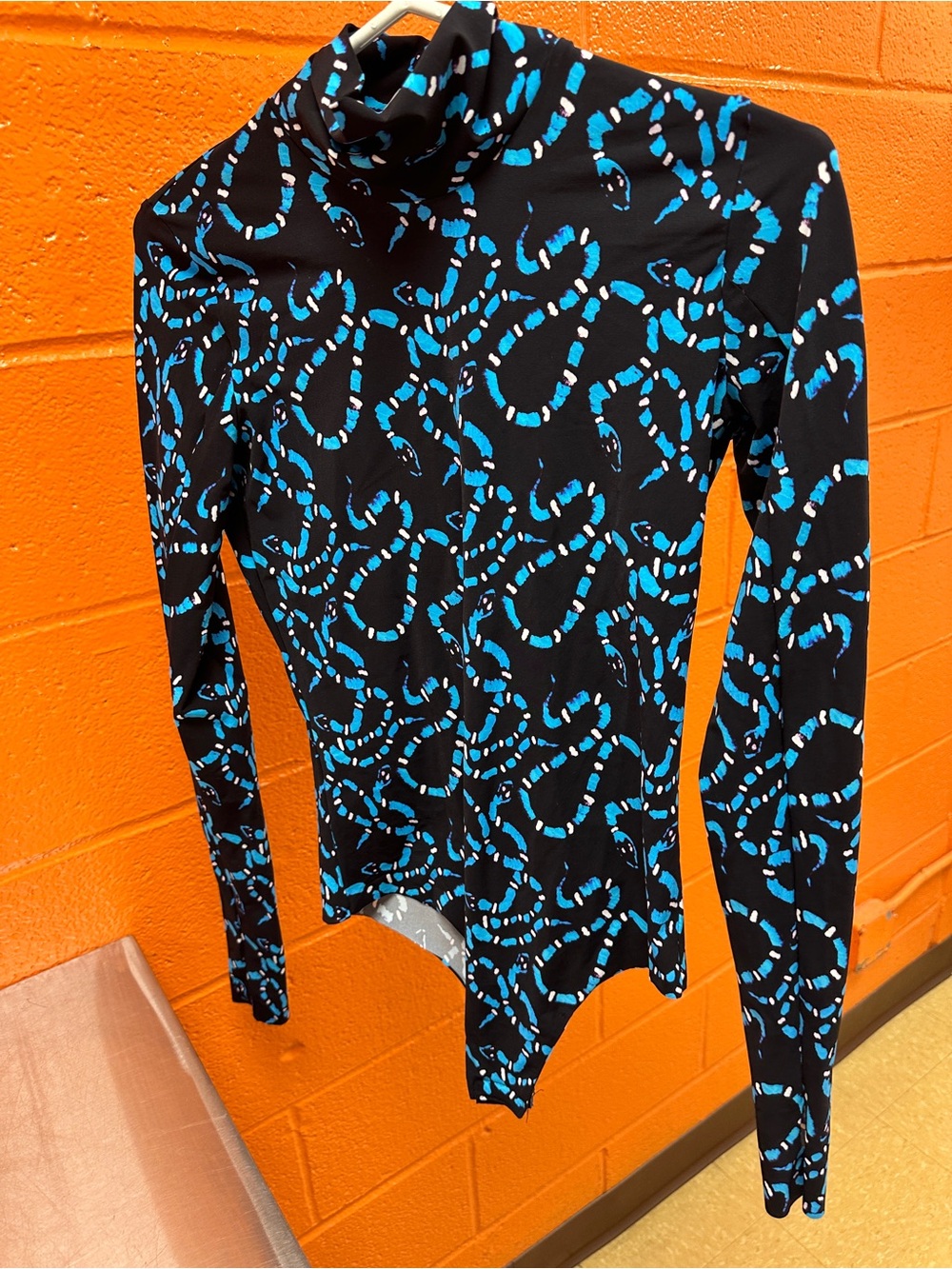Women’s Commando Classic Snake Print Roll Turtleneck Thong Bodysuit Size Medium